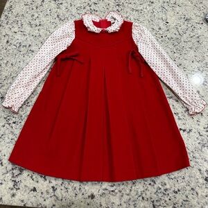 Charming Red and White Kids Dress